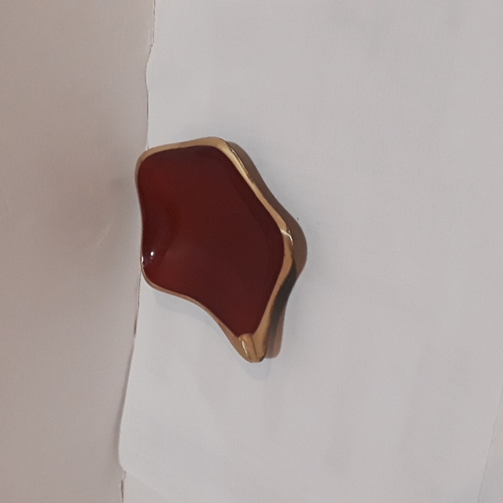 c BEAUTIFUL DAYAGI MID CENTURY RED GOLD ENAMEL 1544 ASHTRAY MADE IN ISRAEL